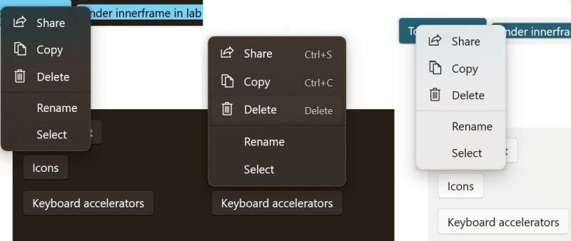 Η Microsoft παρουσιάζει το νέο περιβάλλον εργασίας χρήστη των Windows 10 για flyout και μενού περιβάλλοντος